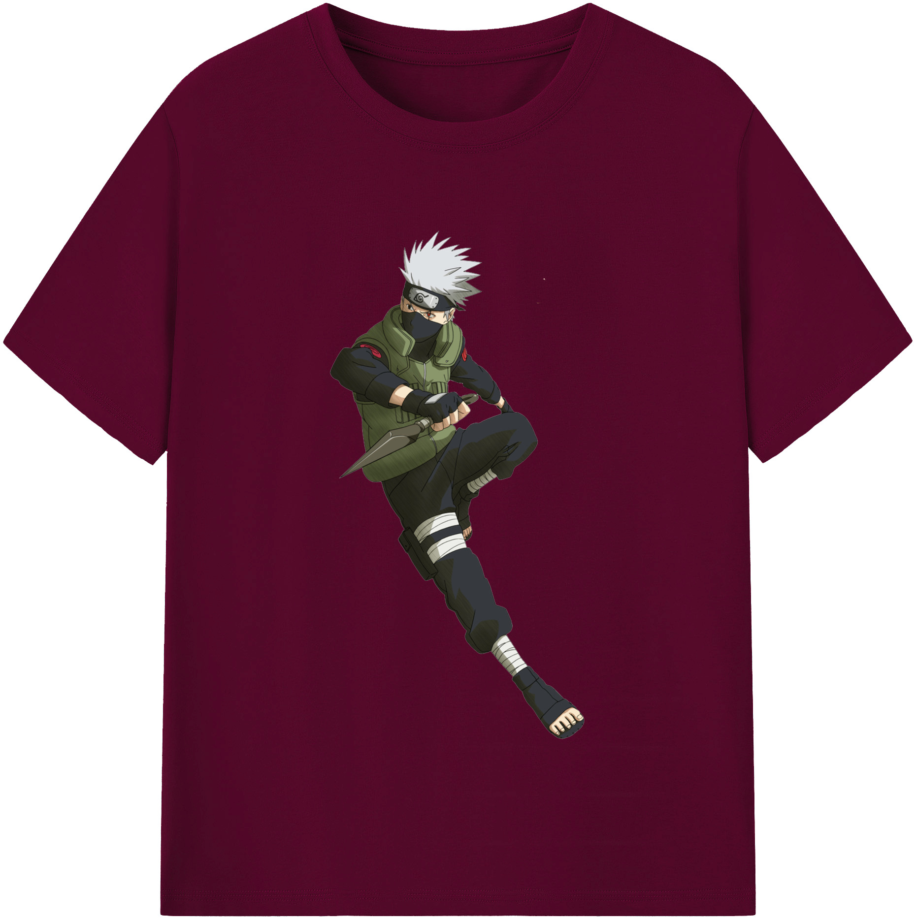 （画像用） NARUTO -ナルト- はたけ カカシ Hatake Kakashi レディースカジュアルプリントTシャツ（綿100％）